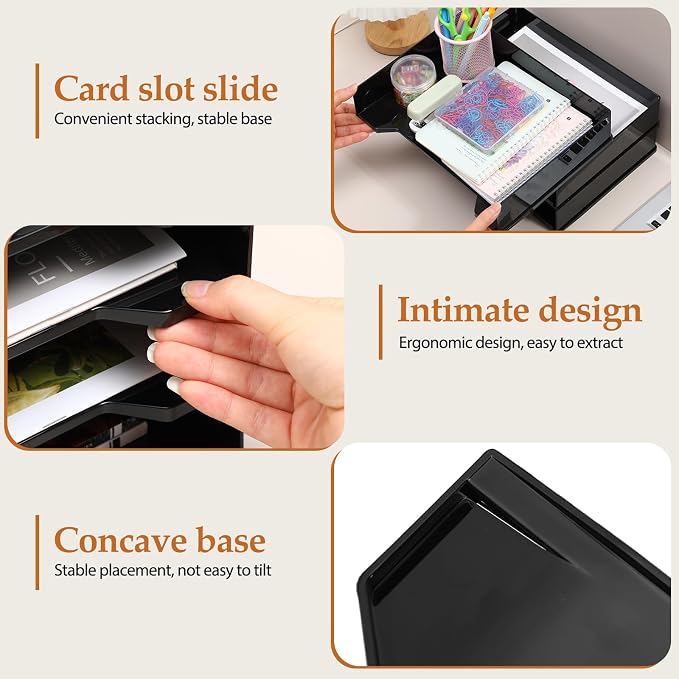 DoubleFill 6 Pcs Stackable Letter Tray Rectangular Plastic Desk Organizer 13 x - Image 4