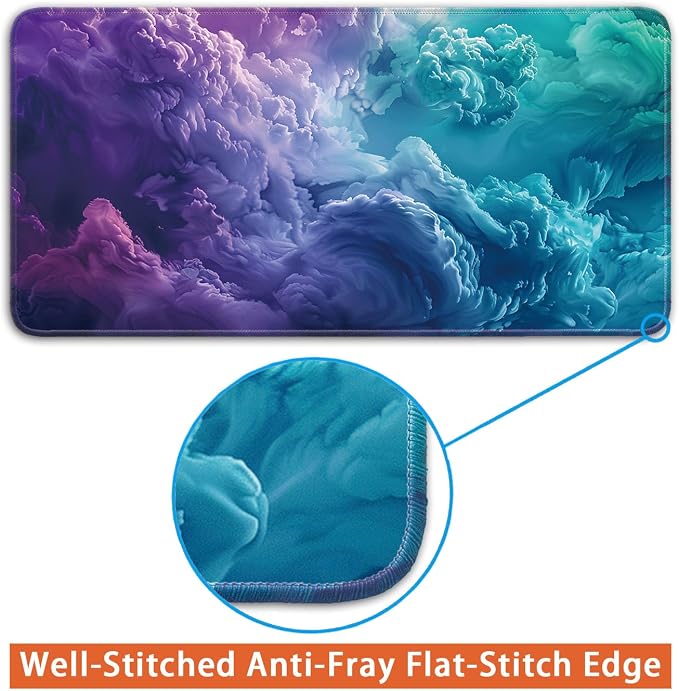 Keyboard Mat, Large Mouse Pad, Colorful Clouds - Image 4
