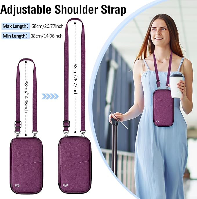 BKNOOU Passport Holder Family Rfid Blocking Travel Document Organizer, Travel - Image 8