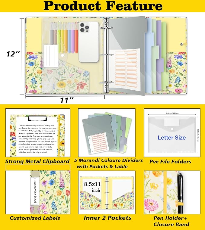 3 Ring Binder 2 Inch, Three Ring Binders Organizer - Image 2