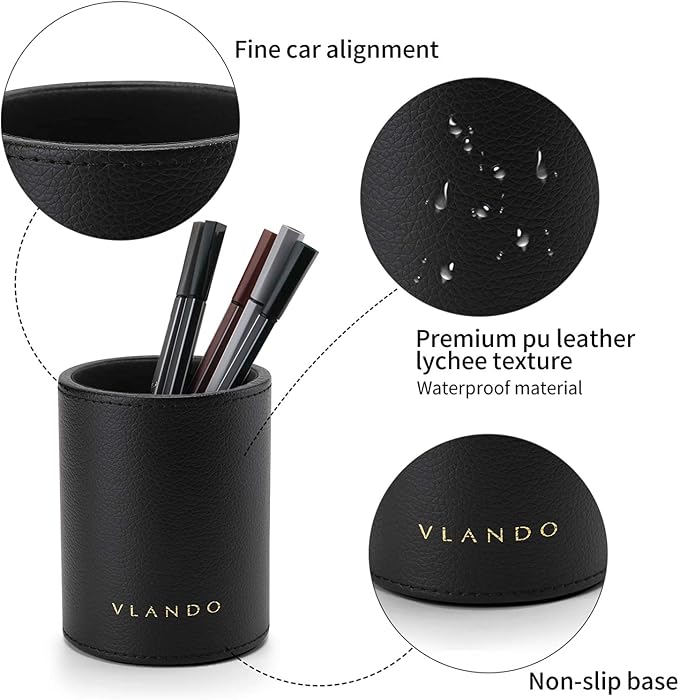 VLANDO Office Desk Organizer Leather Desktop Organizer Caddy - Image 5