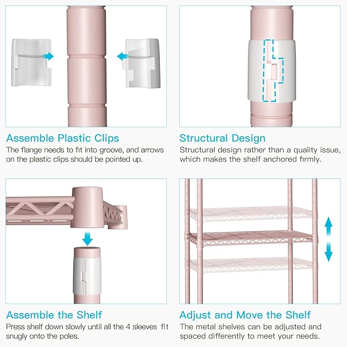 P1 Medium Heavy-Duty Portable Closet, 30" W x 14" D x 76" H, Metal Rolling Clothing Rack, Pink-DeskLoop Office
