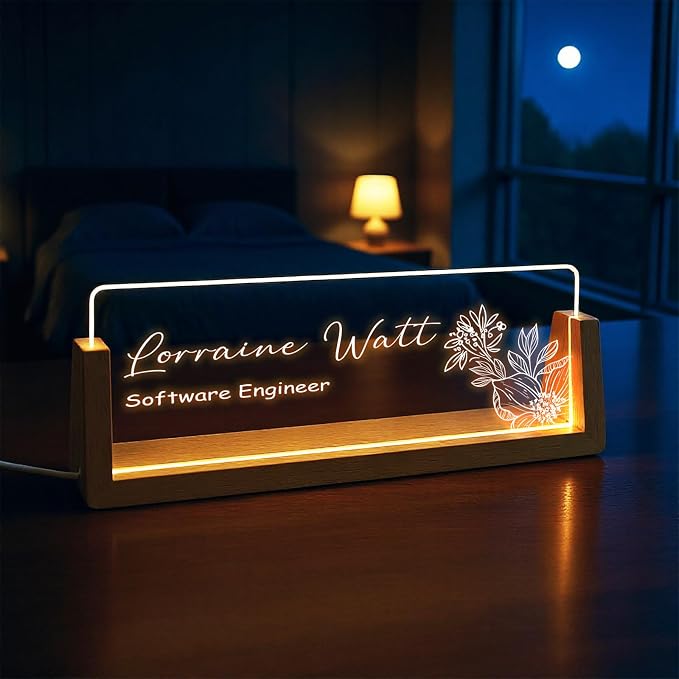 Custom Desk Name Plate, Light Up Acrylic Office Sign, Personalized Gift - Image 6