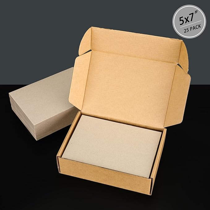 25 Pcs Book Board, Binder Board, Cover Board, Heavy Duty Chipboard for Book Binding, DIY Cardboard (Gray, 5 x 7 Inch 80PT)-DeskLoop Office