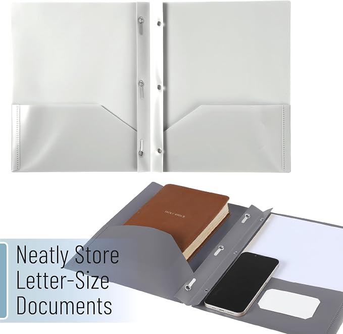 Mr. Pen- Plastic Folders with Pockets and Prongs, 5 Pack, Letter Size | - Image 7