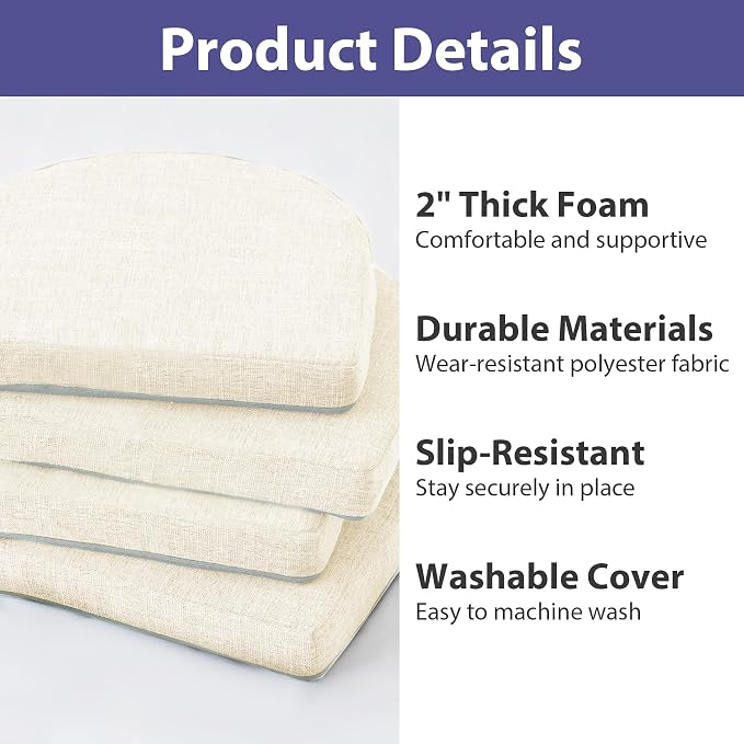 IPYNBAP Chair Cushions for Dining Chairs, Kitchen Chair Cushions, Non Slip - Image 3