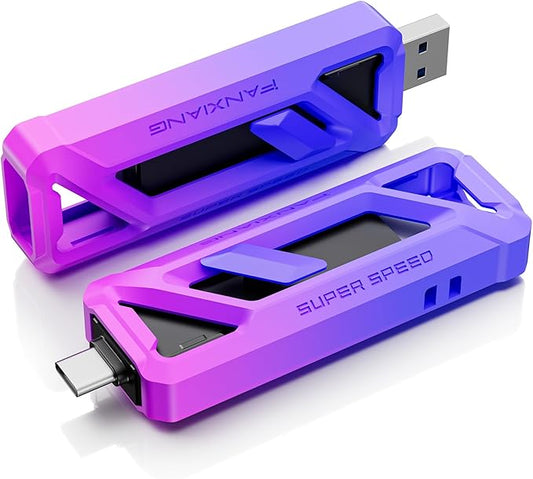 Flash Drive 2TB, Up to 2050MB/s USB 3.2 Gen2×2, USB Drive with USB A + Type C, 2-in-1 USB Memory Stick Thumb Drive for iPhone/Android/Windows/MacPC/Laptops, FF958-DeskLoop Office