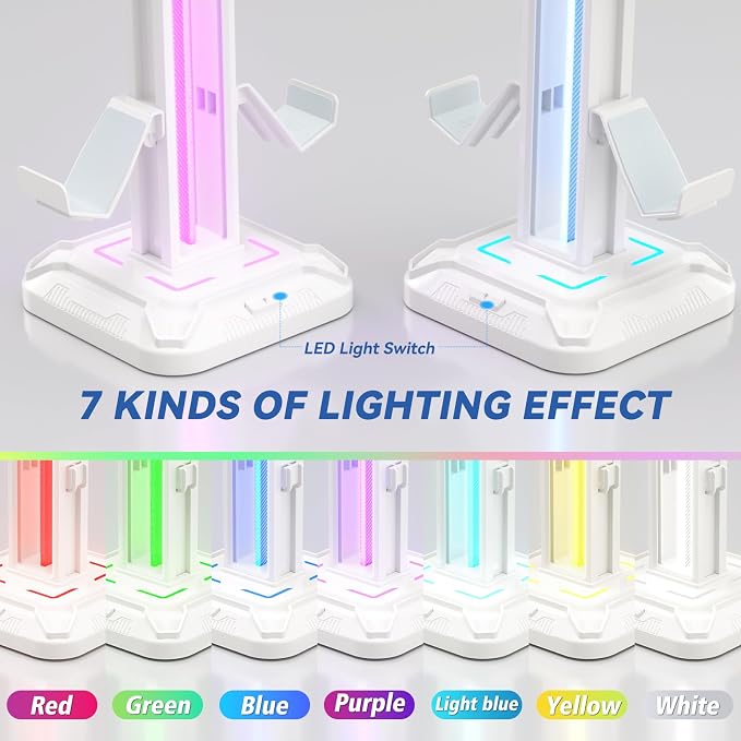 KDD RGB Headset Stand with 9 Light Modes - Image 2