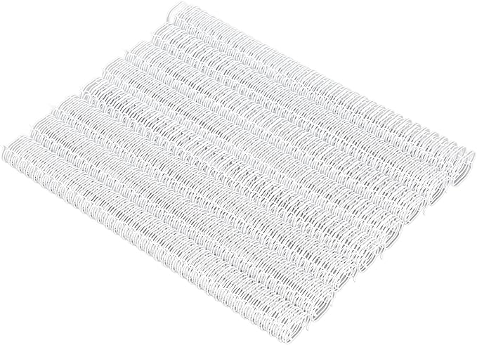 3:1 Pitch Double Loop Binding Wires, YolieraArt 100 Pack Spiral Spine Bindings, 9/16 Inch Wire Twin Binding for Book Binder Machine,Students and Coworkers (120 Sheet Capacity, 100P, White)-DeskLoop Office