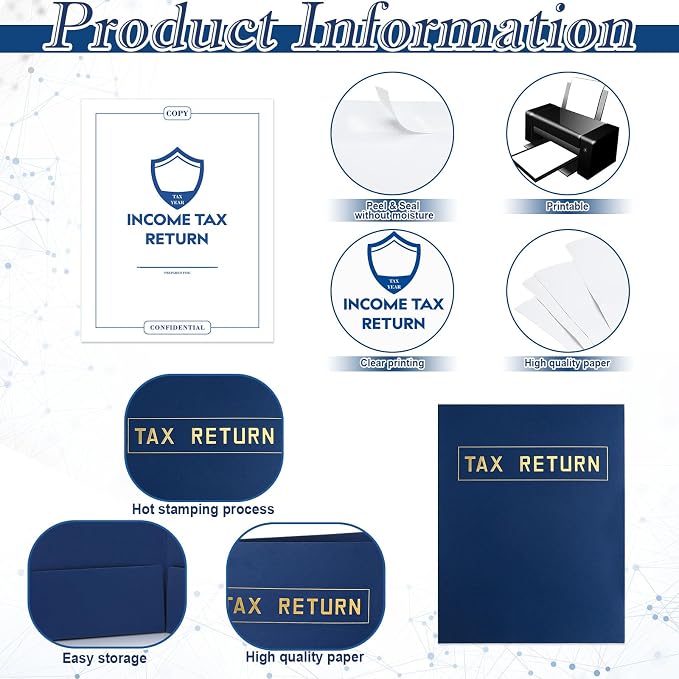 Kosiz 100 Pcs Tax Return Folders and Tax Return Envelopes Bulk 9 x 12 Inch 2 - Image 3