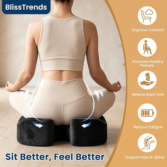 BlissTrends Seat Cushion with Velvet Cover, Thick Memory Foam Cushions - Image 3