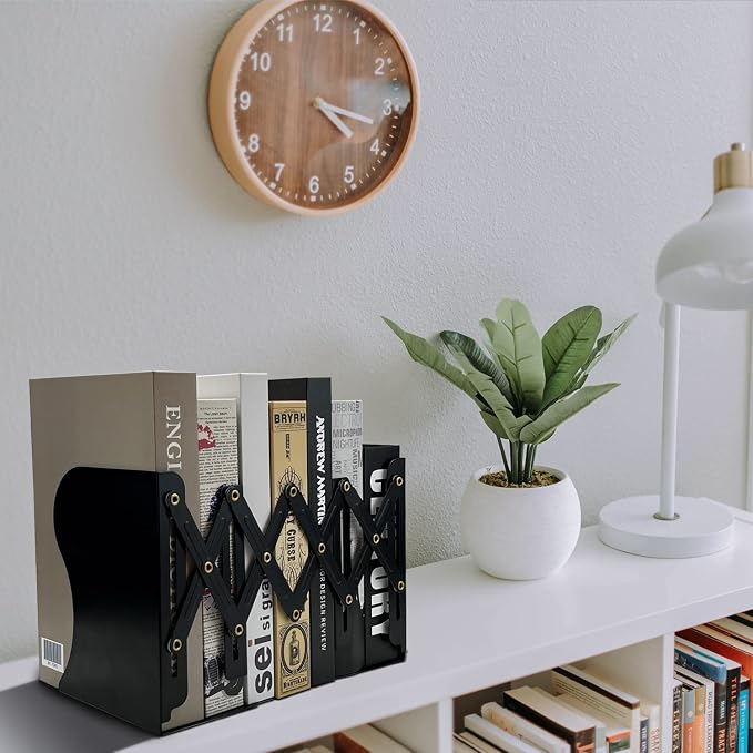Adjustable Bookends Non Skid Decorative Bookends, Metal Bookend - Image 7