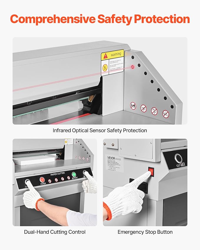 VEVOR Electric Paper Cutter, Heavy Duty Metal Paper Cutter Machine, 17.72 inch - Image 5