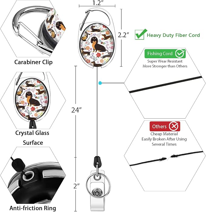 Cute Dachshund Badge Reels Retractable - Image 5