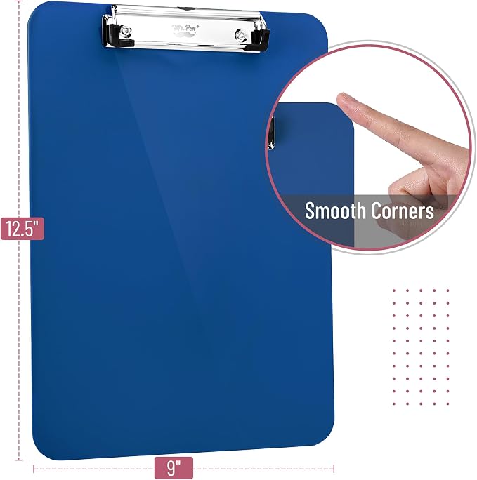 Mr. Pen- Plastic Clipboard, 12.5” x 9”, Clipboard Plastic | Low-Profile Metal - Image 2