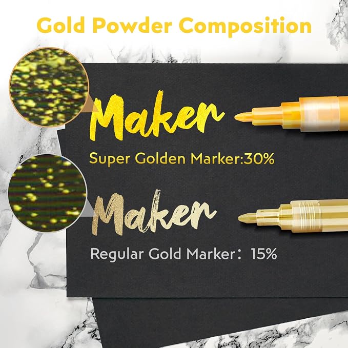 HOTU 5 Pack Super Gold Paint Markers - Image 4