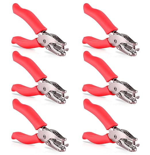 Single Hole Punch Metal Red, 1/4” Hole Puncher by Enday