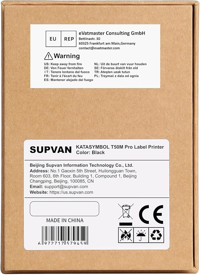 SUPVAN T50M Pro Bluetooth Label Maker Machine with 3 Tapes, Wide Waterproof Label, Versatile App with 40 Fonts and 450+ Icons, Inkless Labeler for Home, Kitchen, School, Office Organization, Black-DeskLoop Office