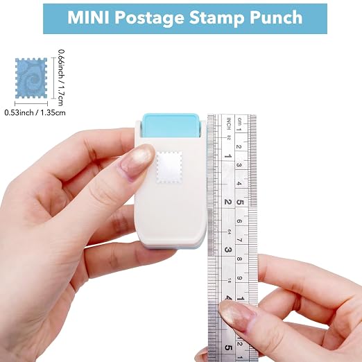 5Size Stamp Punch, 1.5x1.25in & 1x0.8in & 0.6x0.5in Rectangle Postage Stamp - Image 3