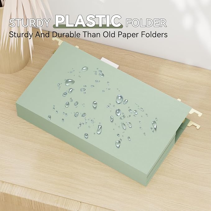 Extra Capacity Legal Size Plastic Hanging File Folders, Reinforced 2" Pastel - Image 2
