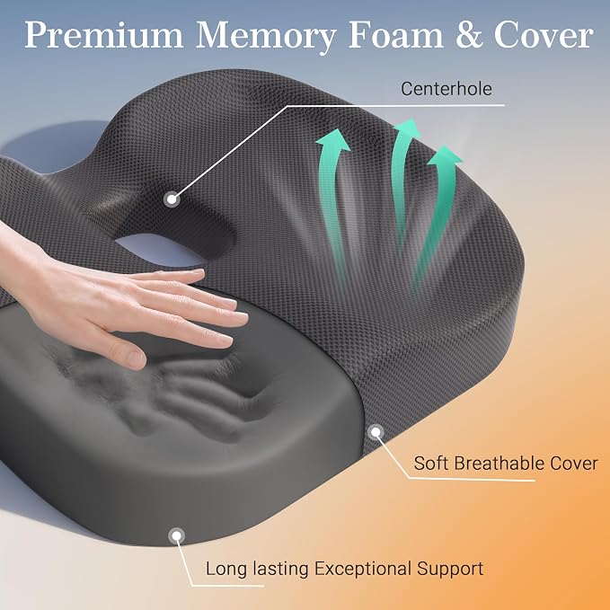 Donut Pillow Seat Cushion for Hemorrhoids & Tailbone Pressure Relief - Image 3