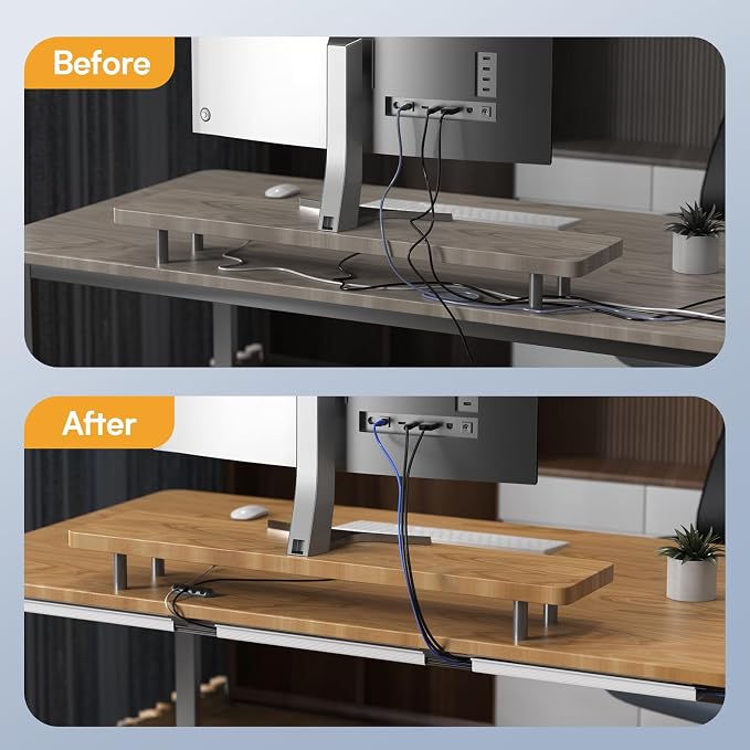 Delamu 157in Cable Management Under Desk, Safe & Tidy Under Desk Cable - Image 5