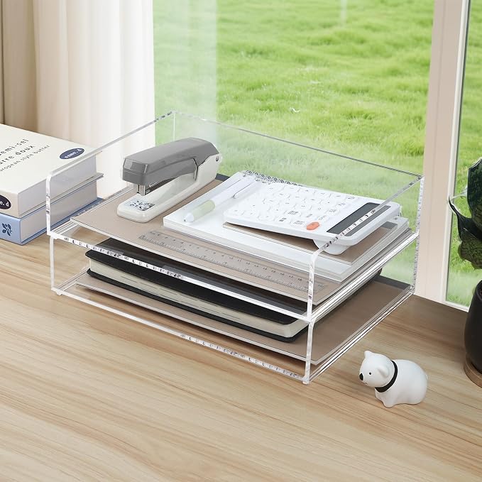 2 Pack Acrylic Paper Tray Organizer - Image 4