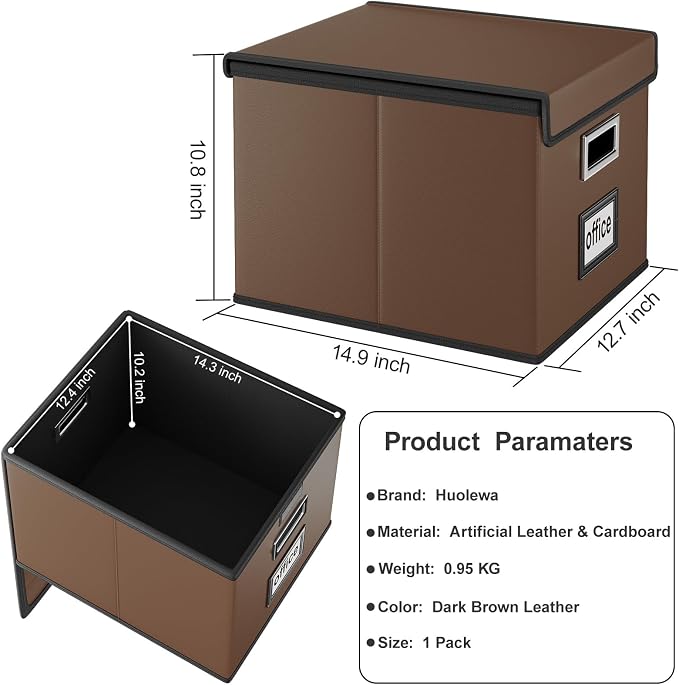 Faux Leather File Organizer Box - Image 6