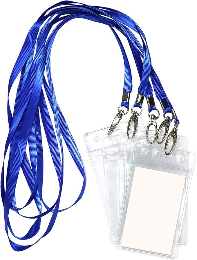 Lanyard with ID Holder 50 Pcs Waterproof Name Tag Vertical Badge ID Card by BirdFiy