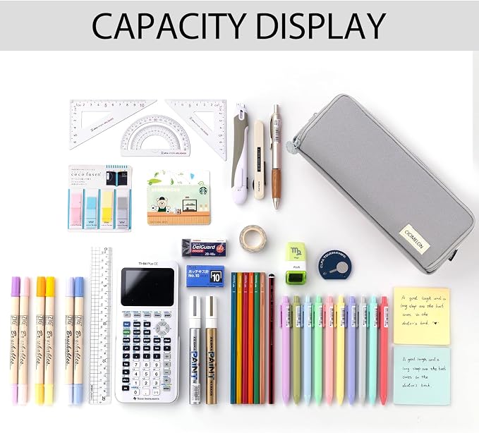 CICIMELON Large Capacity Pencil Case 3 Compartment Pouch Pen Bag - Image 7
