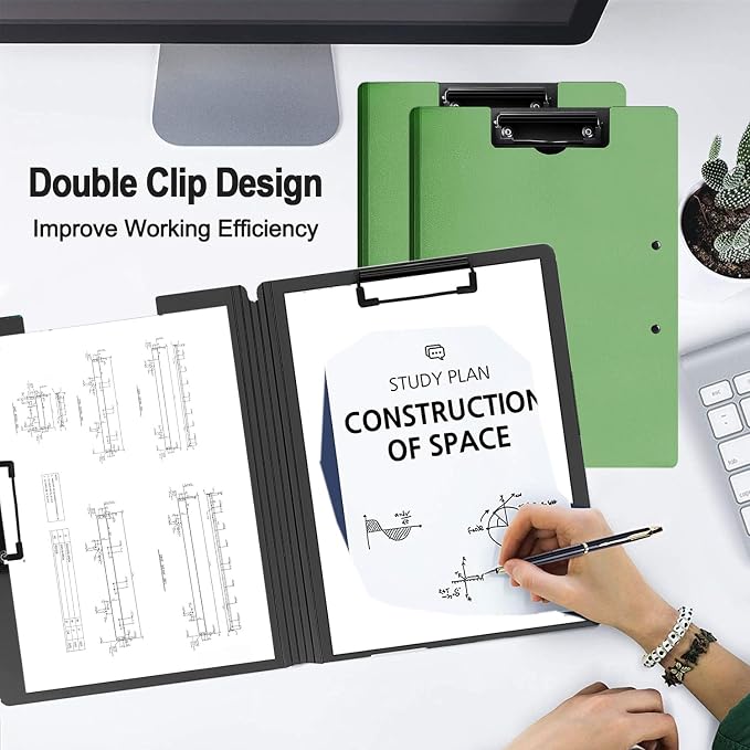 2 Pack Foldable Clipboards, A4 Office Clipboard Folder - Image 2