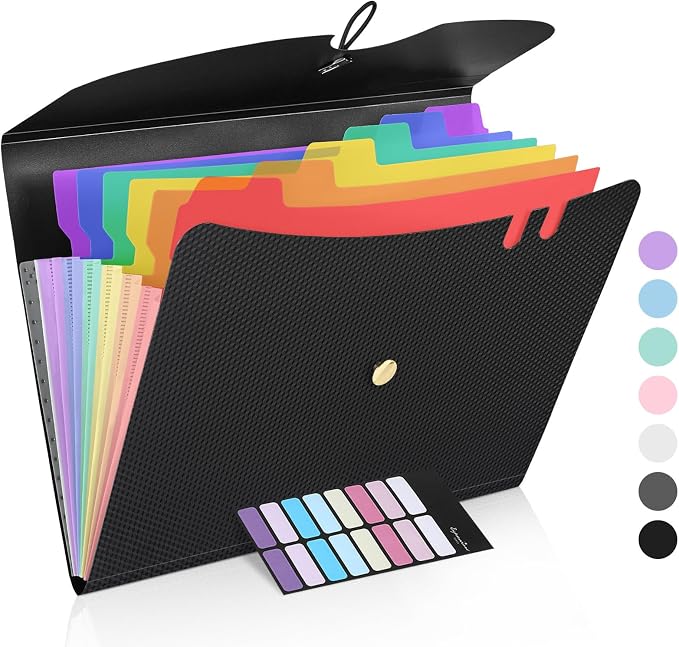 Sooez 7 Pocket Accordion File Organizer, Premium Expanding File Folder by Sooez