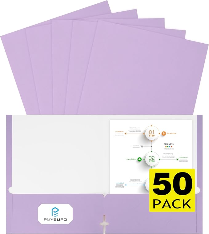 pmybupo 50 Pack Purple Folders by pmybupo