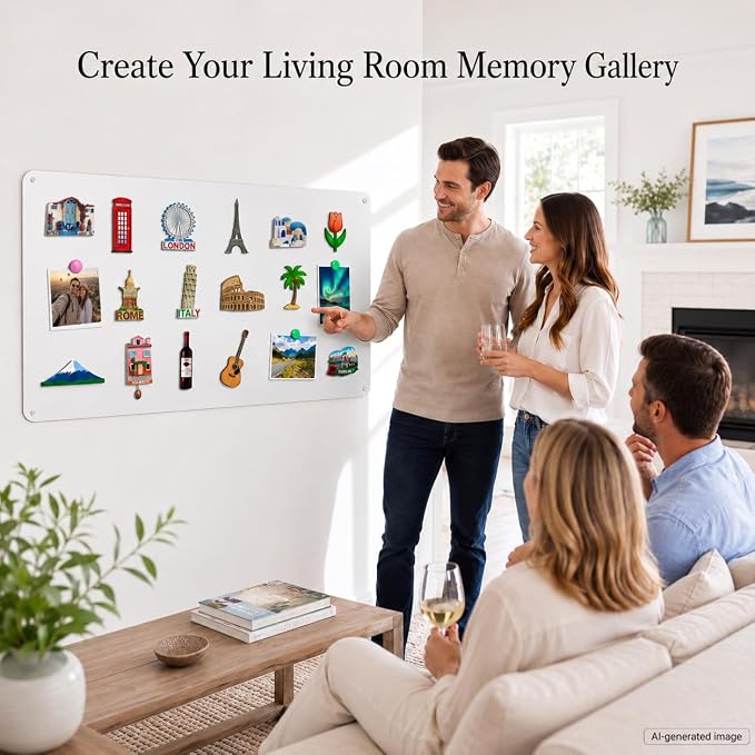 Magnetic Board for Wall 19.7" x 39.4": Extra Large White Display Board for - Image 4