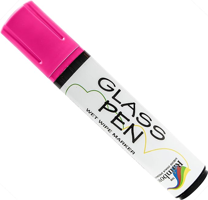 Glass Pen Window Marker: Liquid Chalk Pens for Glass, Whiteboard Markers with Washable Paint - Graduation, Car Windows, Mirror Pen, Storefront, Wedding, Parade, Party & Holiday (Pink, Jumbo Tip)-DeskLoop Office