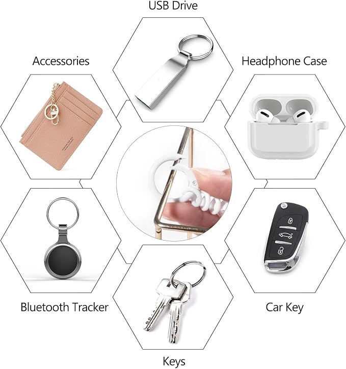 ID Badge Holder with Keychain, Spring Rope, and Metal Ring – Slide-Open Plastic - Image 6