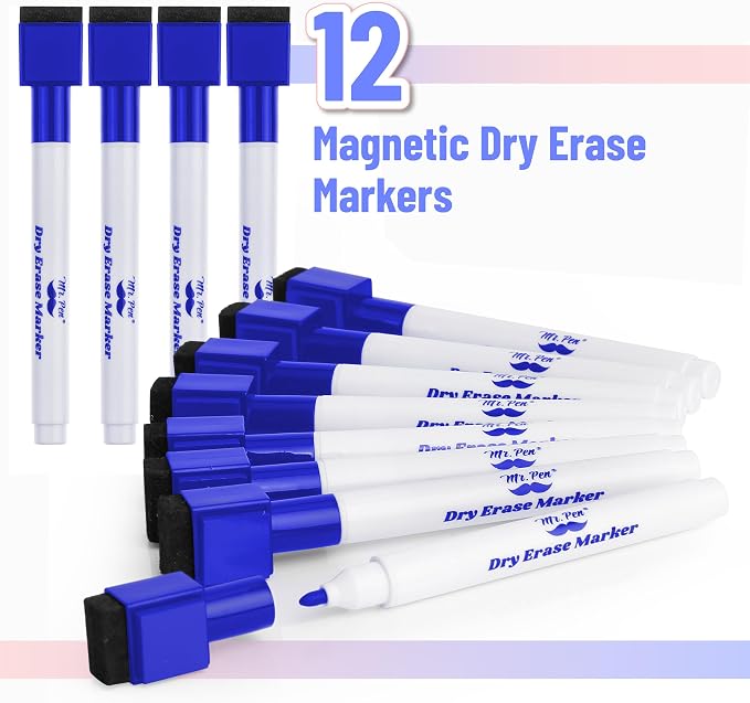 Mr. Pen- Magnetic Dry Erase Markers, 12 Pack, Low Odor, Quick Dry, - Image 2