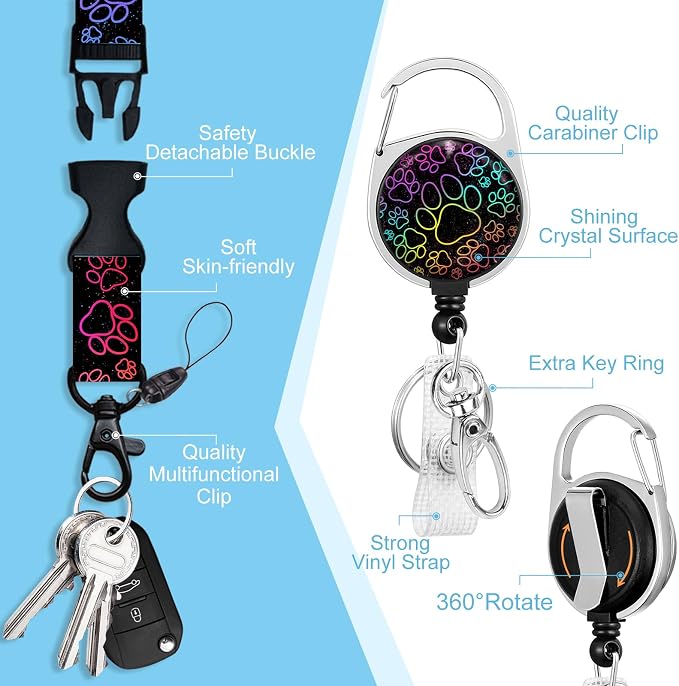 Piefly Lanyards for Id Badges, Cute Dog Paw Lover Badge Holder - Image 4