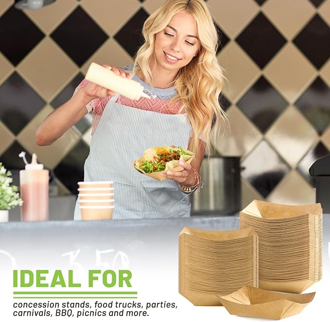 ZORRITA Mini Paper Food Trays, 1/4 Lb, 200 Pack, Disposable | Small, Serving - Image 7