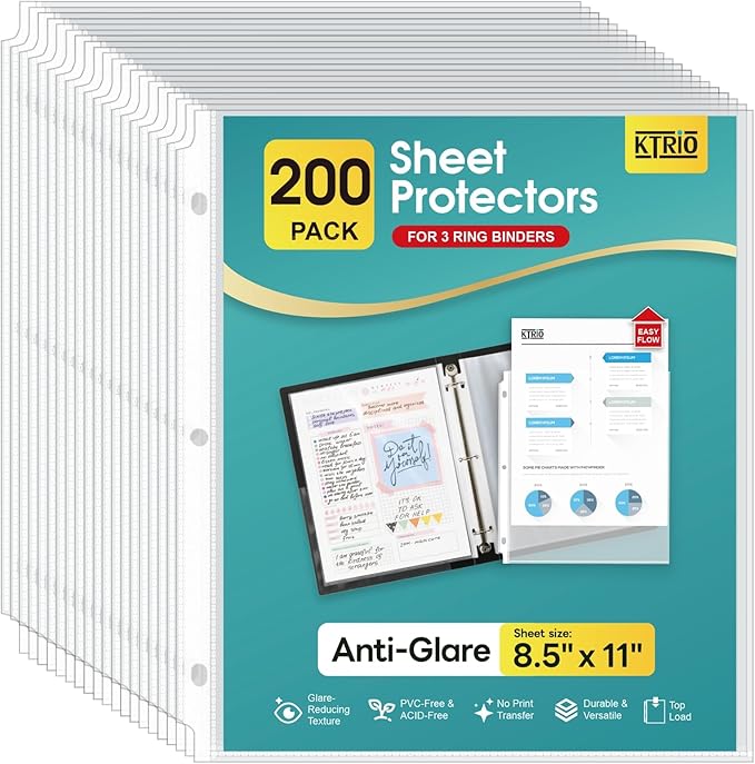 KTRIO Non Glare Sheet Protectors by KTRIO