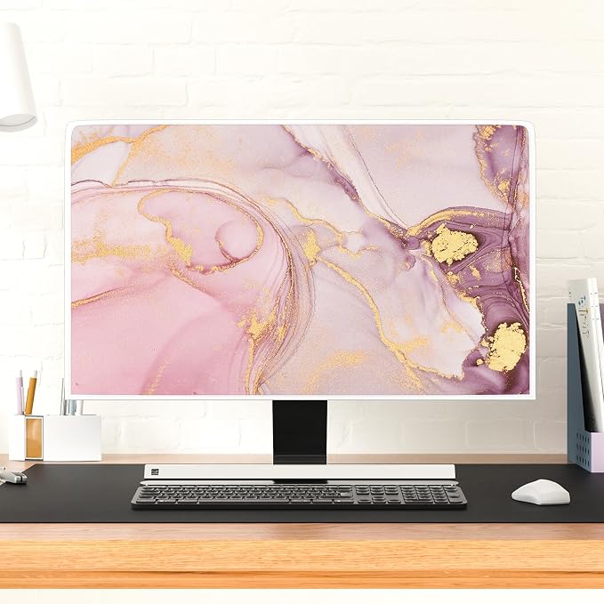 Baocicco Pink Gold Marble Waterproof Screen TV Cover 70 Inch Decorative Modern - Image 4