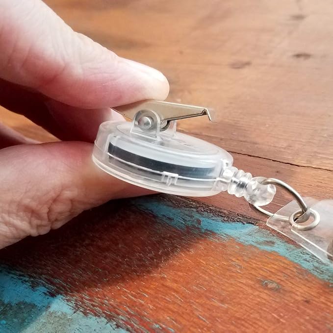 Bulk 100 Pack - Premium Clear Retractable Badge Reels - Image 3
