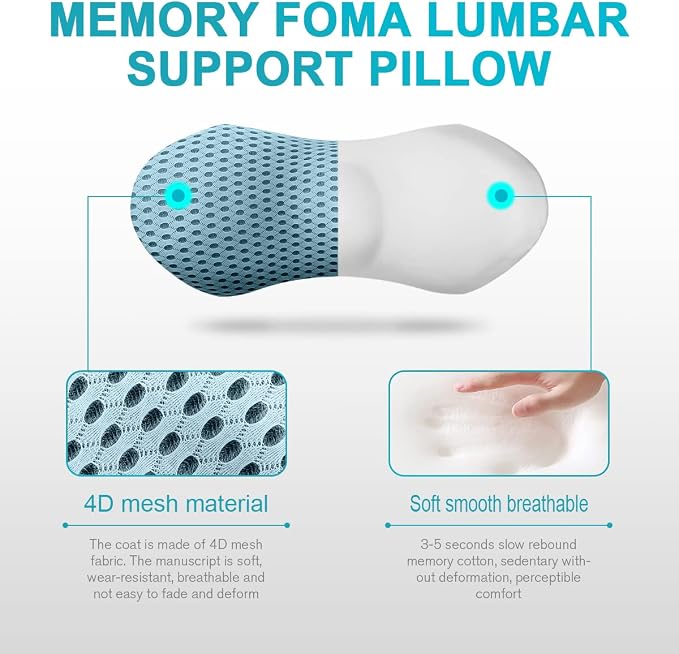 Lumbar Support Pillow for Office Chair, Memory Foam Lumbar Pillow for Lower - Image 3
