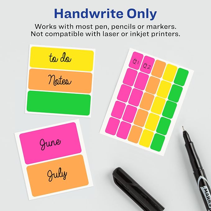 Avery Color-Coding Removable Labels, 1/2" x 1-3/4", Non-Printable, 180 Blank - Image 3