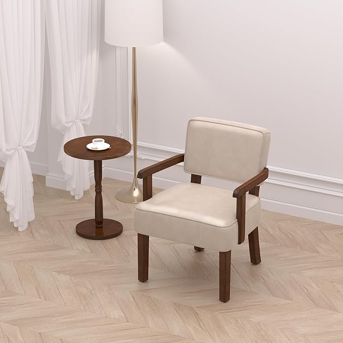 Accent Chair, PU Leather Chair for Living Room Oversized Armchair with Soft Seat and Armrests for Bedroom Dinning Reading Waiting Room (One Chair)-DeskLoop Office