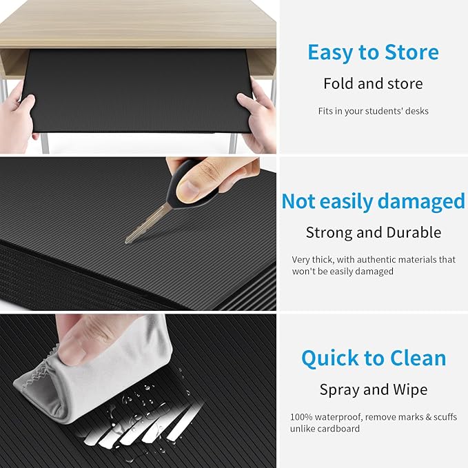 2 Pack Black Desk Dividers for Students, Privacy Shields Folder for Students - Image 3