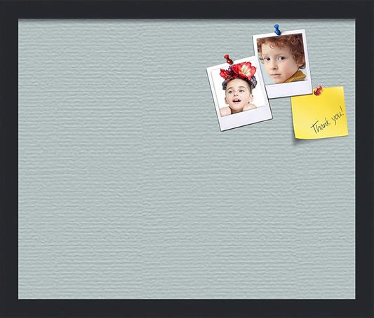 PinPix 18x15 Inch Cork Bulletin Board. This Decorative Framed Pin Board Comes with Soft Blue Design and a Satin Black Frame. Ideal for Home Office Decor or Message Board (PinPix-1814)-DeskLoop Office