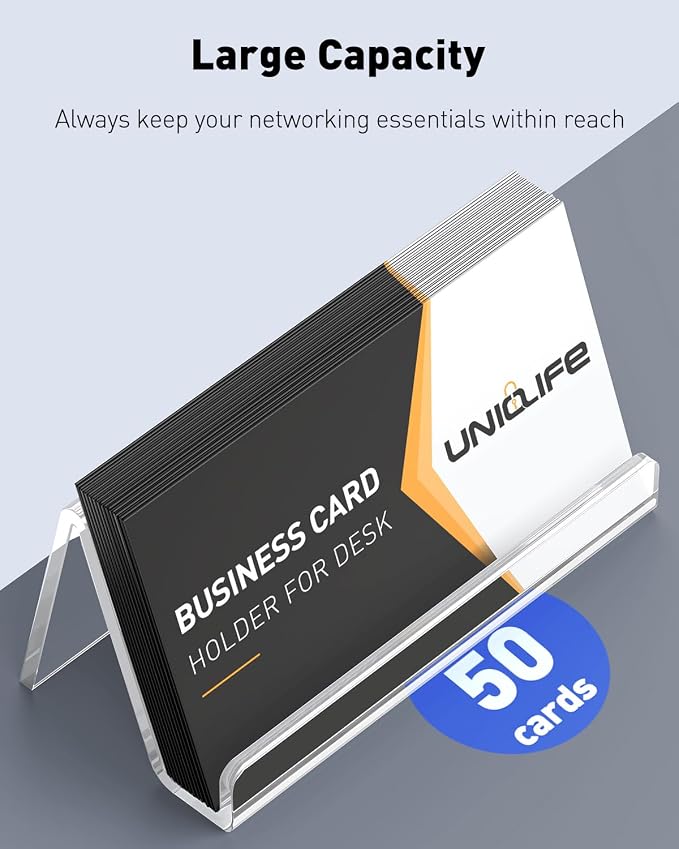 Uniclife 8 Pack Acrylic Business Card Holder - Image 5