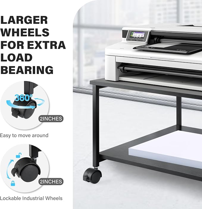 EMERIT 2-Tier Under Desk Printer Stand w/Storage - Image 4