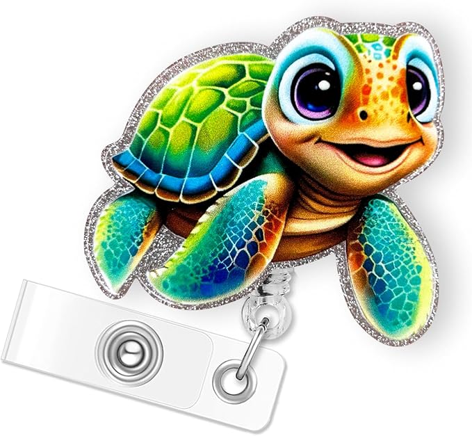 Cute Sea Turtle Badge Reel Holder Retractable by Bydevia